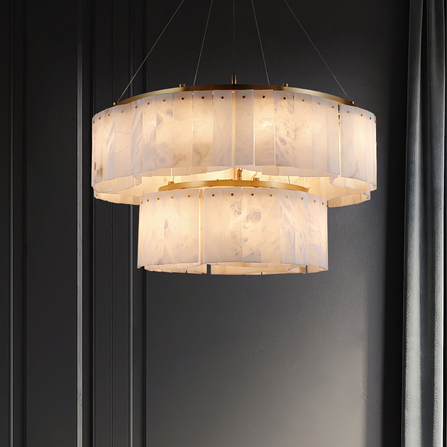 Ilveliel Double Tier Alabaster Pendant Light - Letslighting