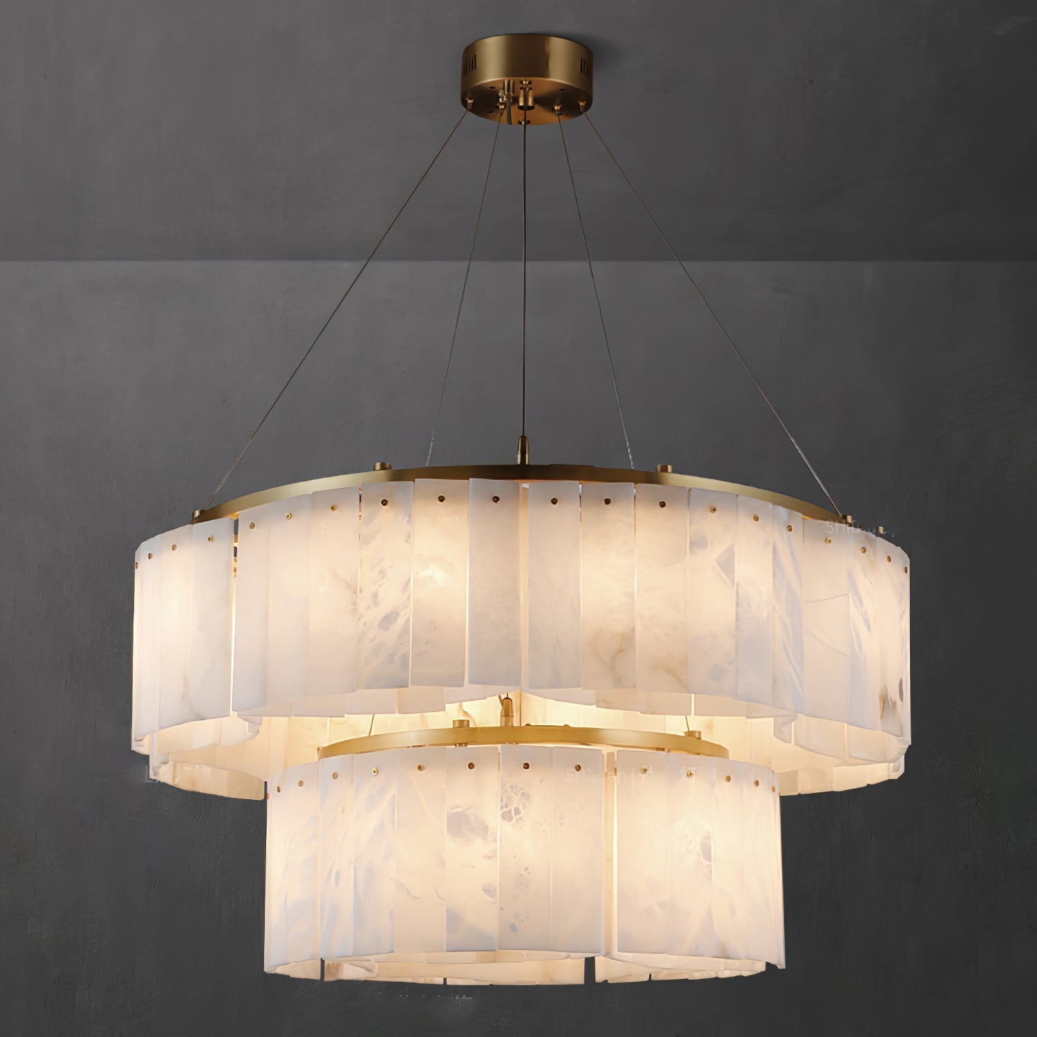 Ilveliel Double Tier Alabaster Pendant Light - Letslighting
