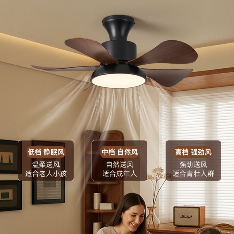 Ventilateur de plafond Archer vu d'en bas, mettant en valeur la lumière LED