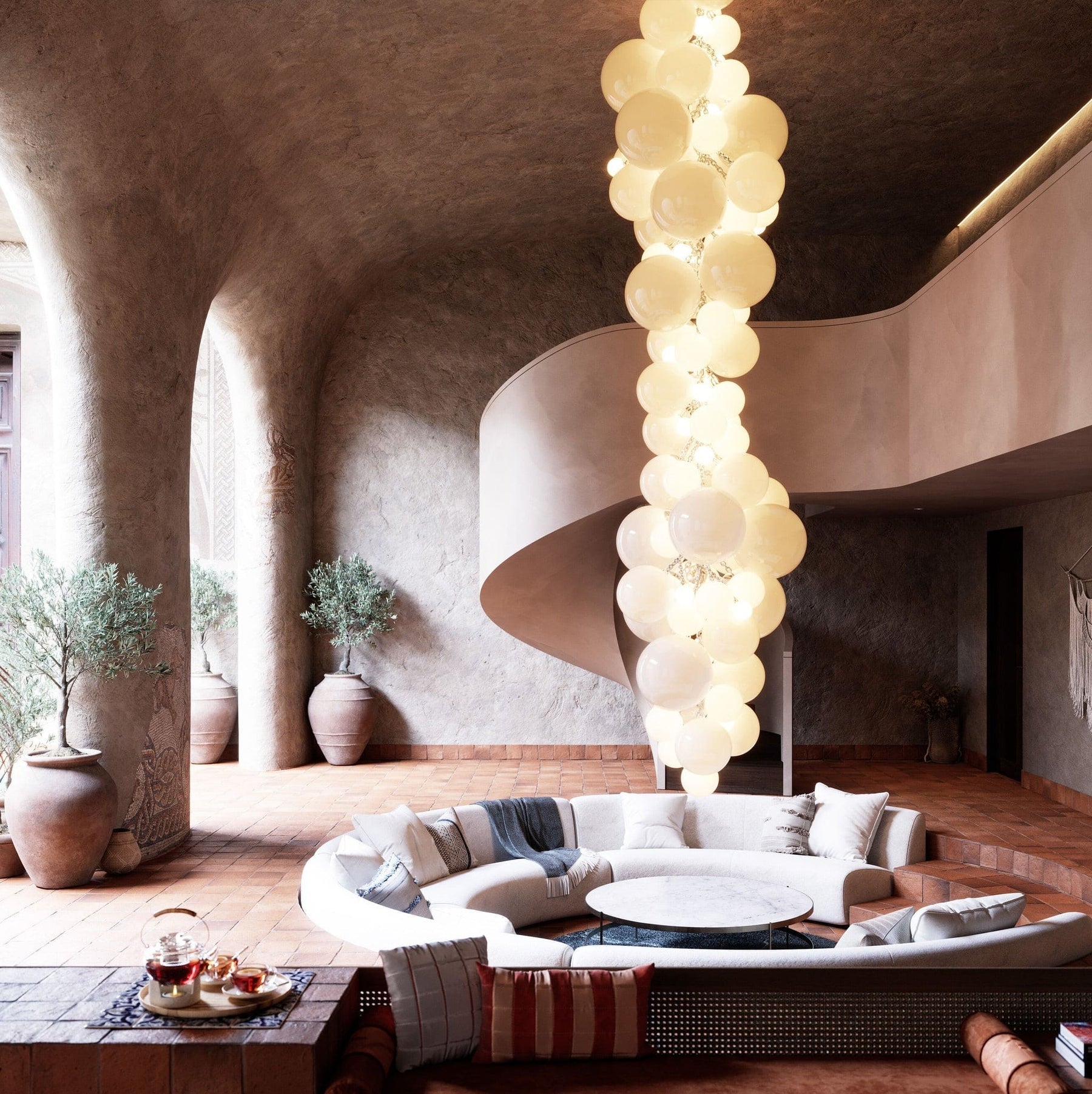 Aurora Chandelier En Verre De Murano Grappes De Raisins Art Déco - Neutralighting