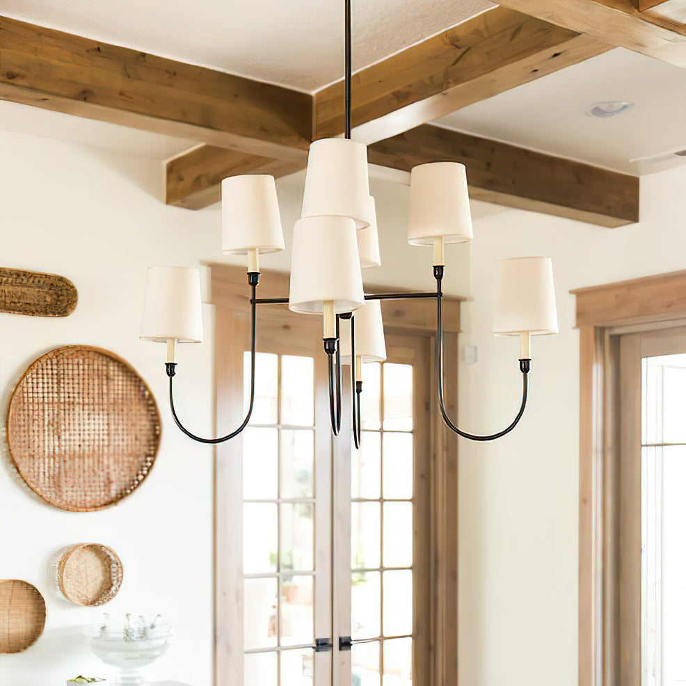 Talia Lustre de Luxe en Laiton et Tissu - Neutralighting