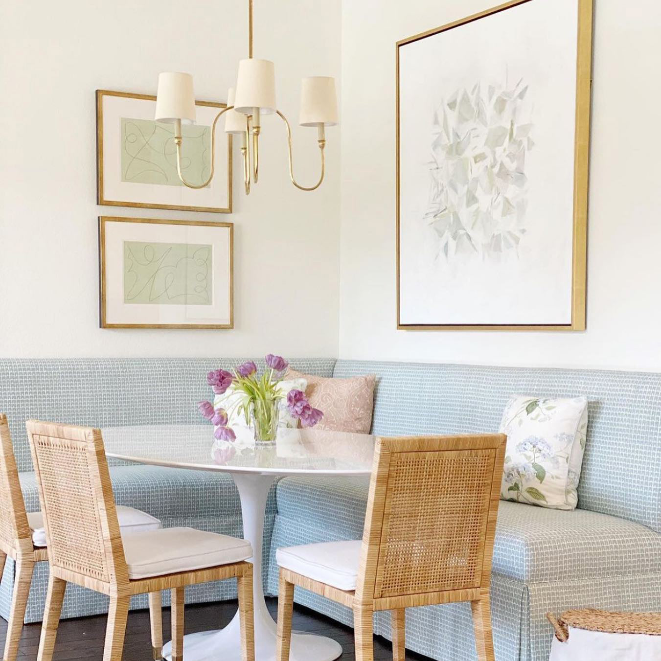 Talia Lustre de Luxe en Laiton et Tissu - Neutralighting