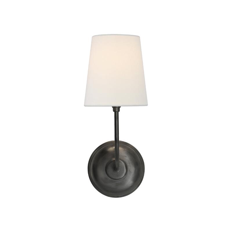 Victor Applique Murale en Bronze Noir et Tissu