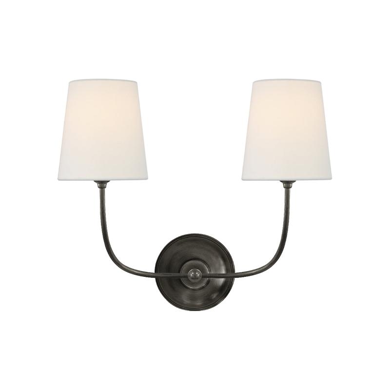 Victor Applique Murale en Bronze Noir et Tissu