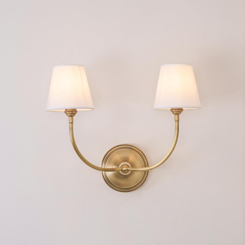 Victor Applique Murale en Bronze Noir et Tissu