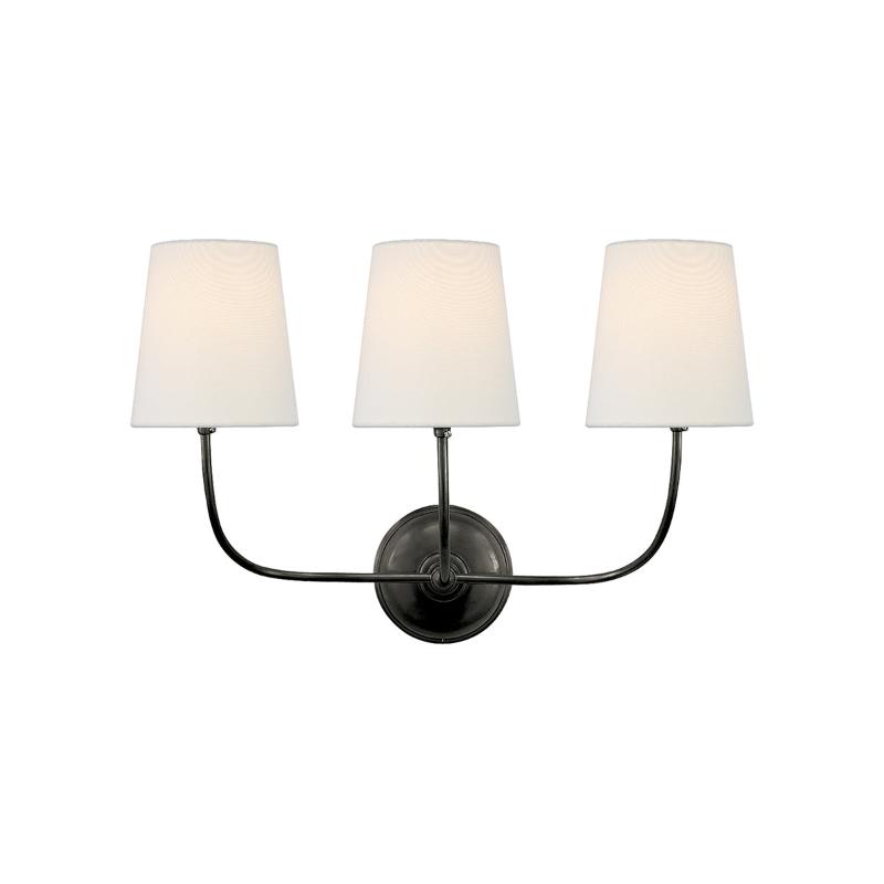 Victor Applique Murale en Bronze Noir et Tissu
