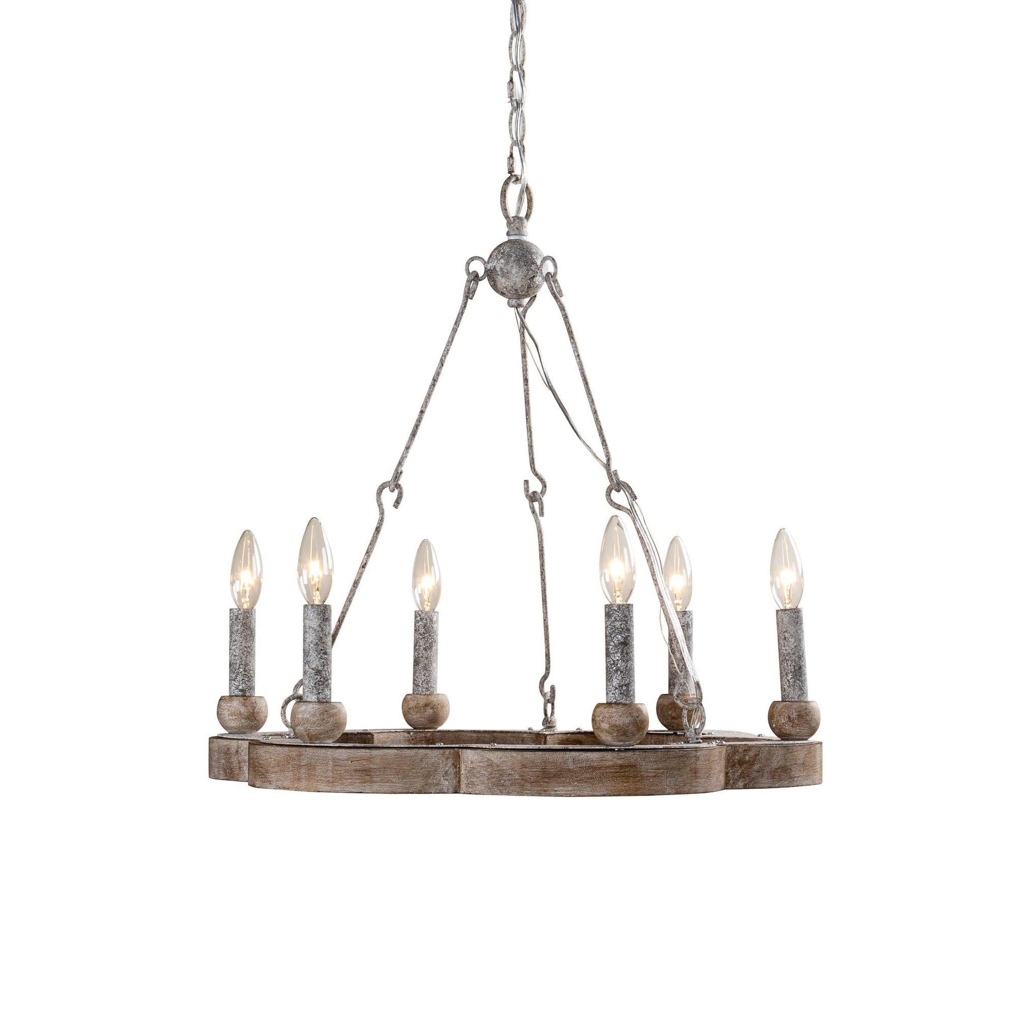 Mysilora Vintage Industrial Wheel Wood Metal Chandelier - Lamp Copper