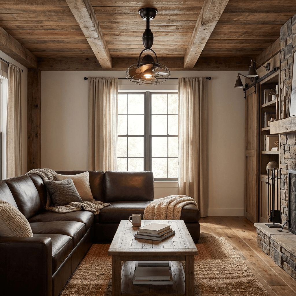 Ventilateur de plafond industriel classique Winston avec finition Nickel