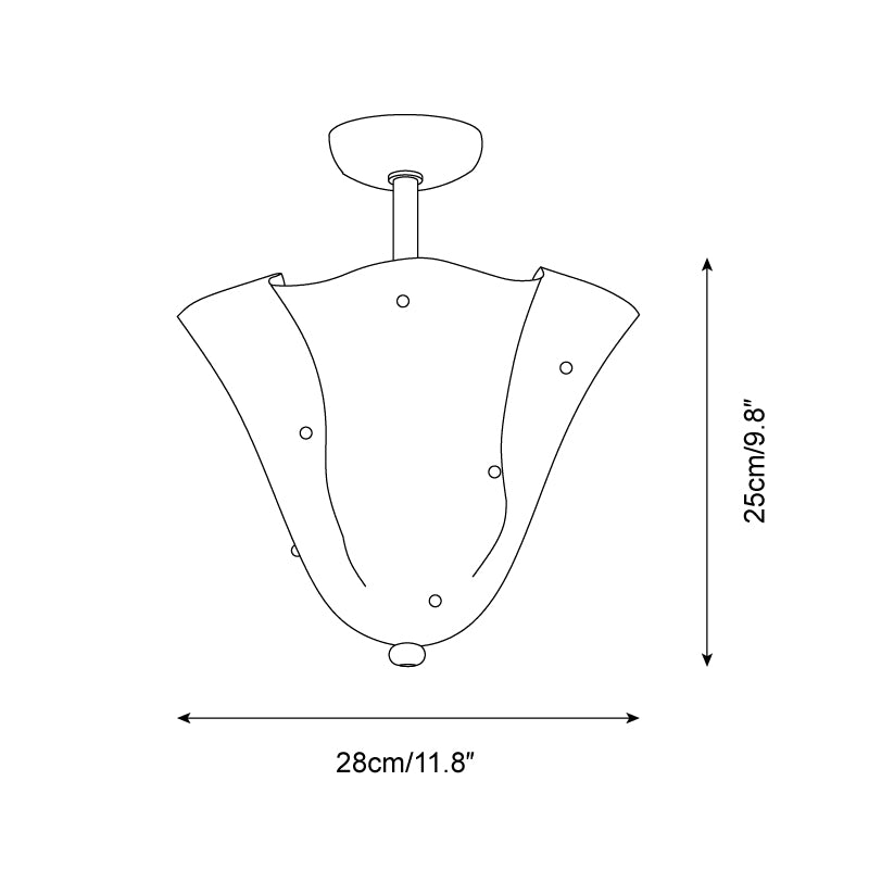 Eldis Lampe Plafond Semi-Encastrée en Verre Murano - Neutralighting