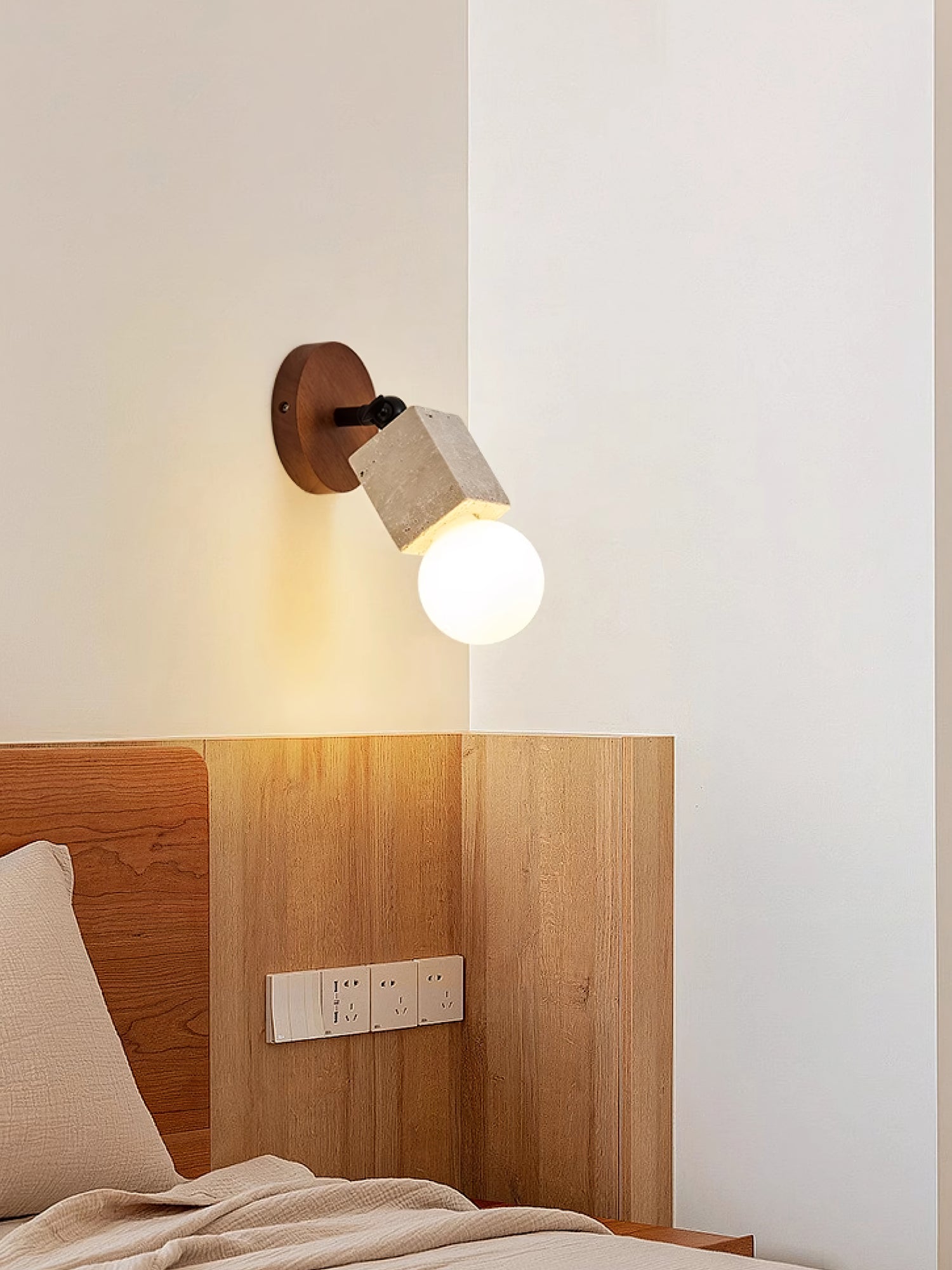 Cesilyra Swivel Cylinder Travertine Wall Light - Neutralighting