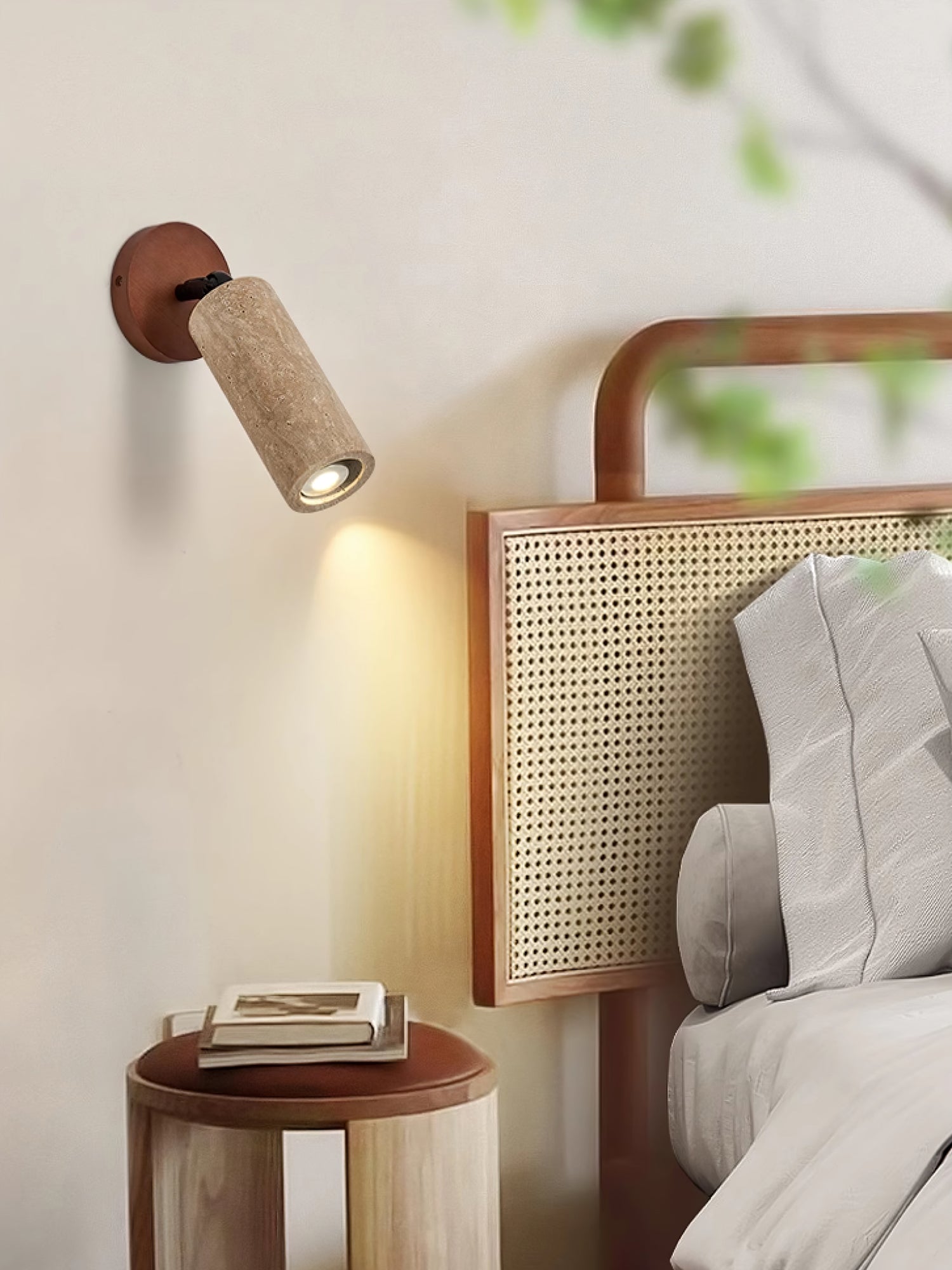 Zarinila Cylindrique-Tube Travertin Luminaire Mural - Neutralighting