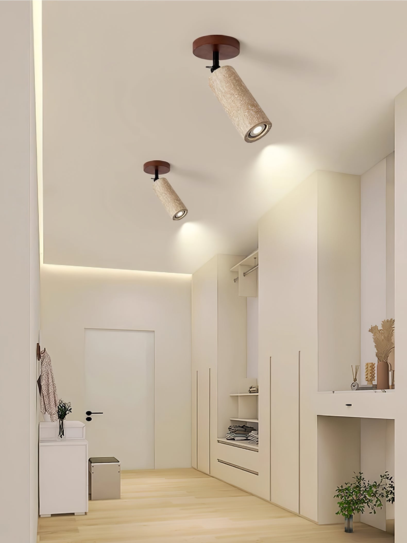 Zarinila Cylindrique-Tube Travertin Luminaire Mural - Neutralighting