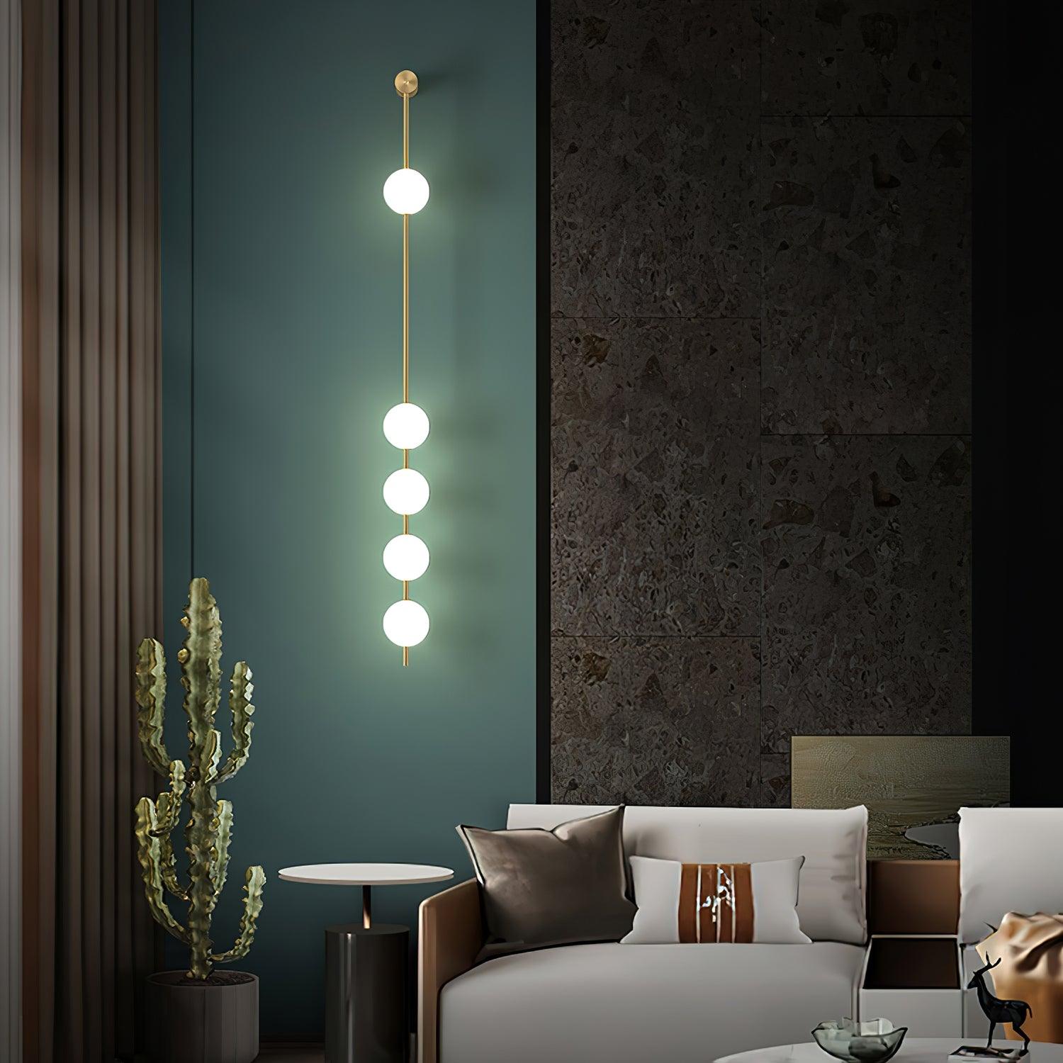 Lustra Applique Murale Sphères Verticales Laiton - Neutralighting