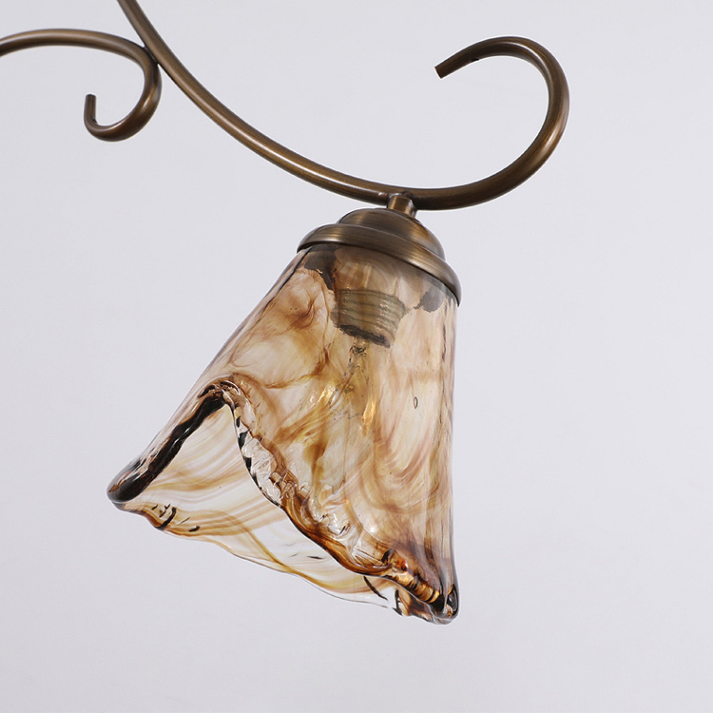 Aloror Vintage Industrial Island Brass Glass Pendant Lamp - Lamp Copper
