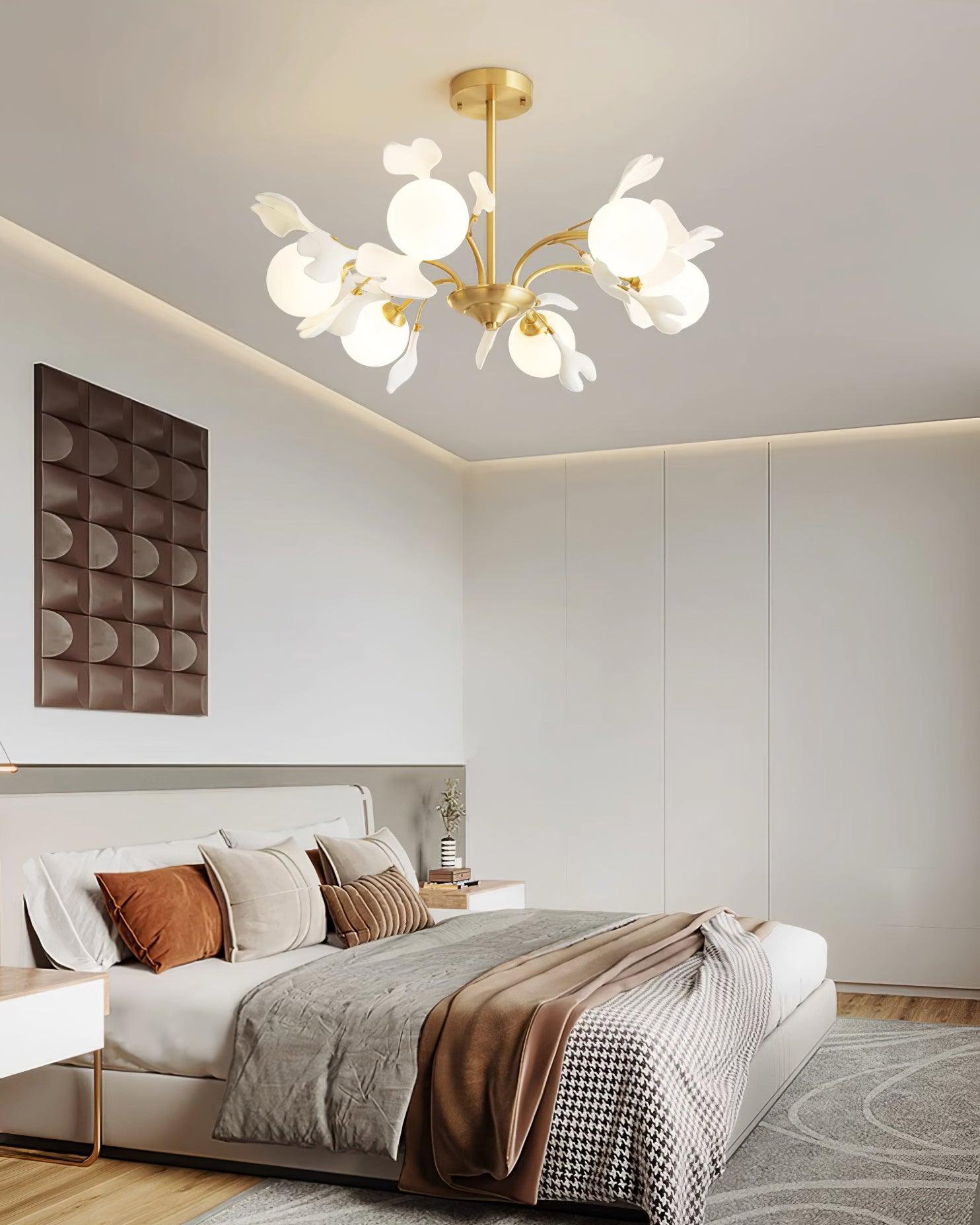 Gleam Chandelier en Verre Feuille de Ginkgo - Neutralighting