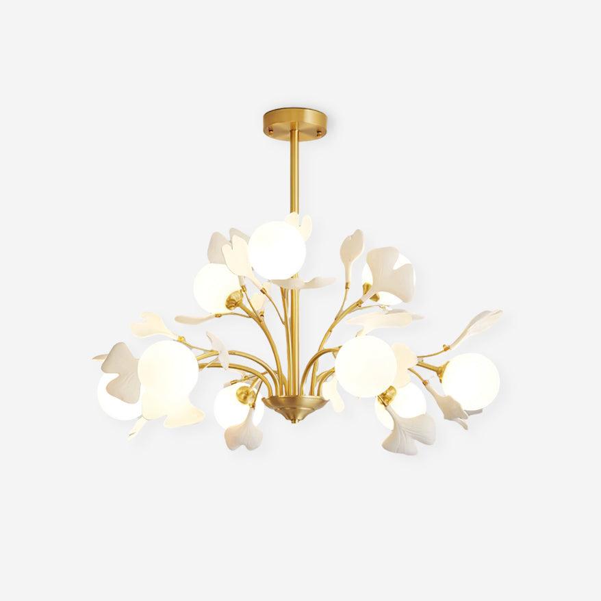 Gleam Chandelier en Verre Feuille de Ginkgo - Neutralighting