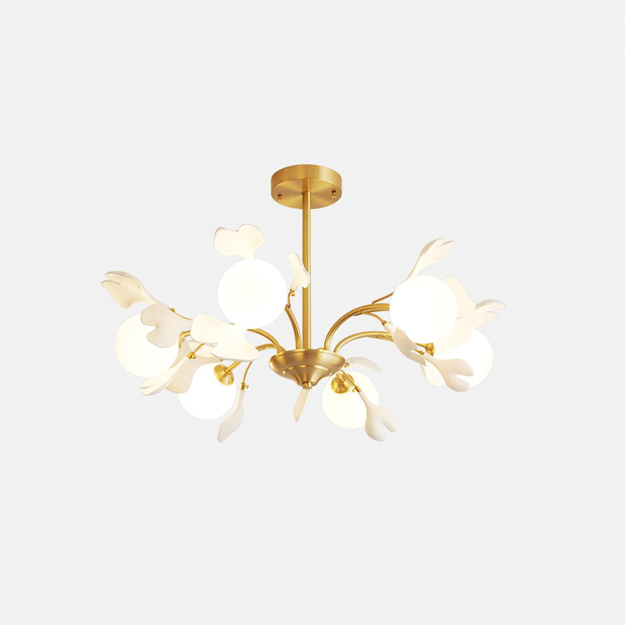 Gleam Chandelier en Verre Feuille de Ginkgo - Neutralighting
