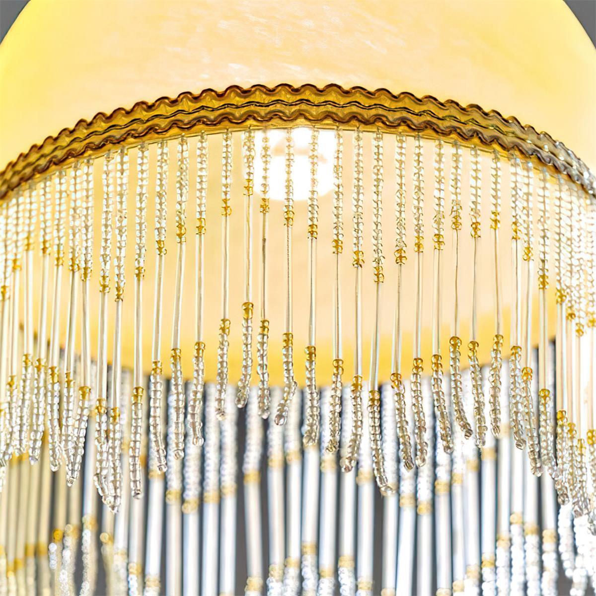 Vili Suspension Lampe à Franges à Pompon Dôme Perlé - Neutralighting