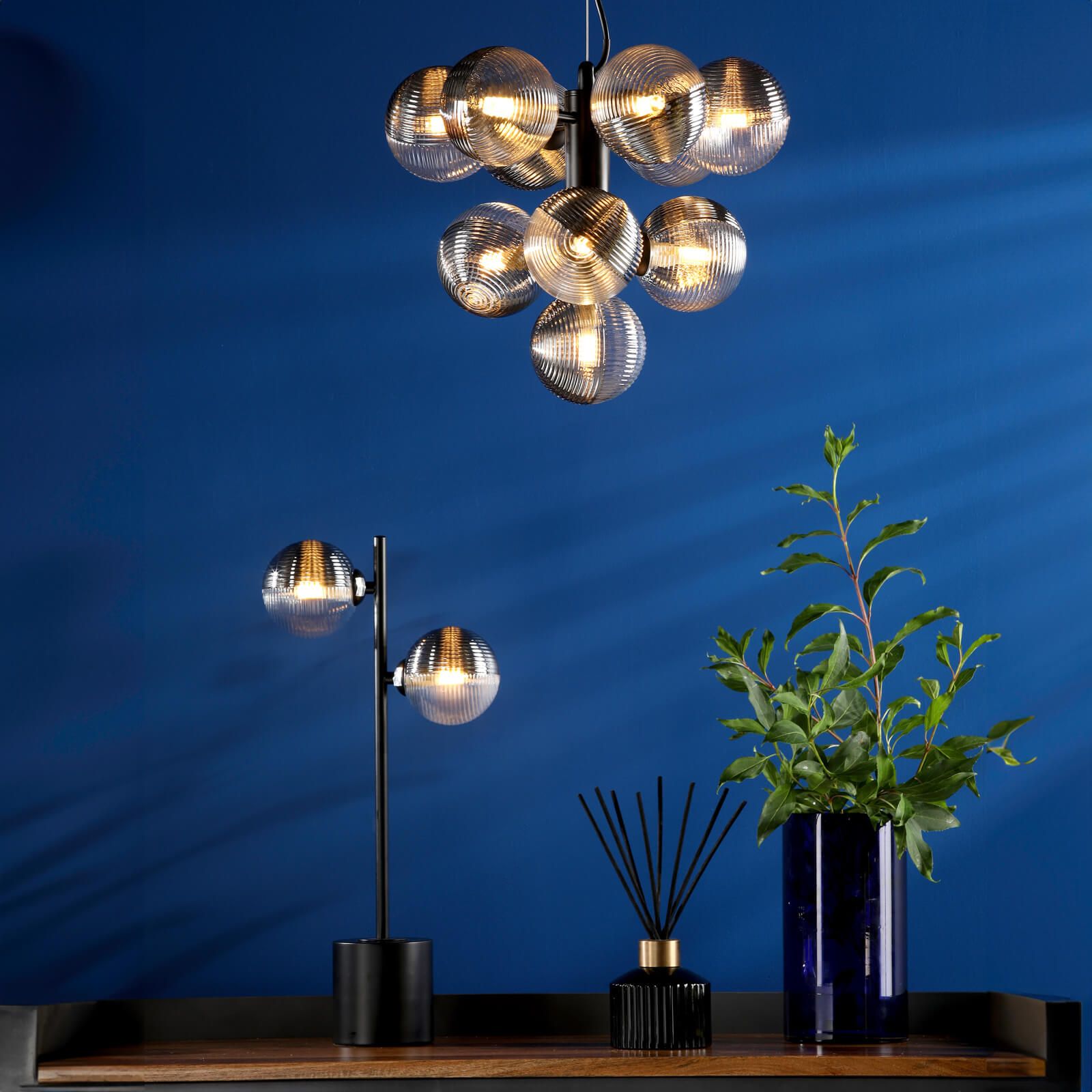 Alnorel 10-light Individual Creativity Metal Glass Chandelier - Lamp Copper