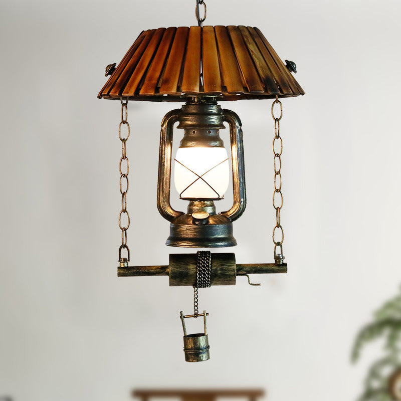 Silva Vintage LED Suspension Design Bambou Chambre À Coucher - Neutralighting