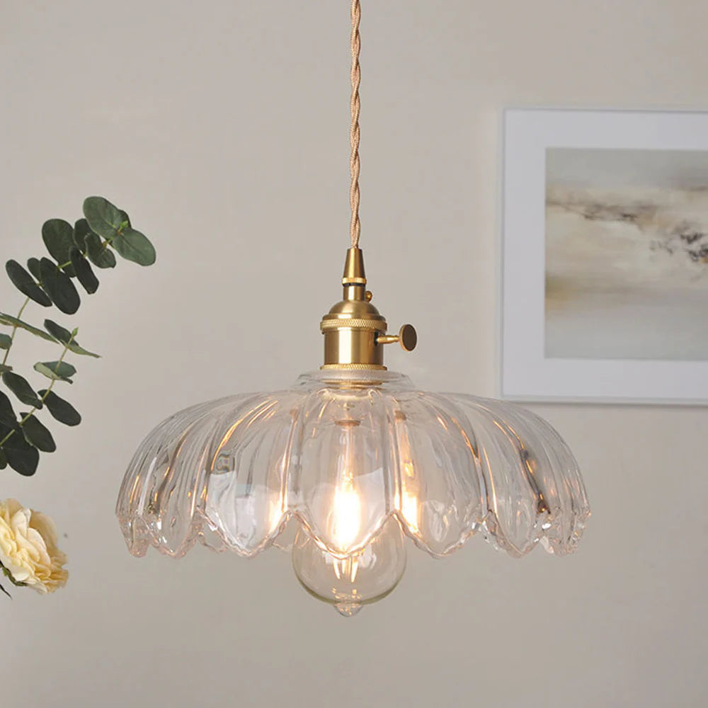 Valentina Rétro LED Suspension Métal/Verre Fleur Salle À Manger - Neutralighting