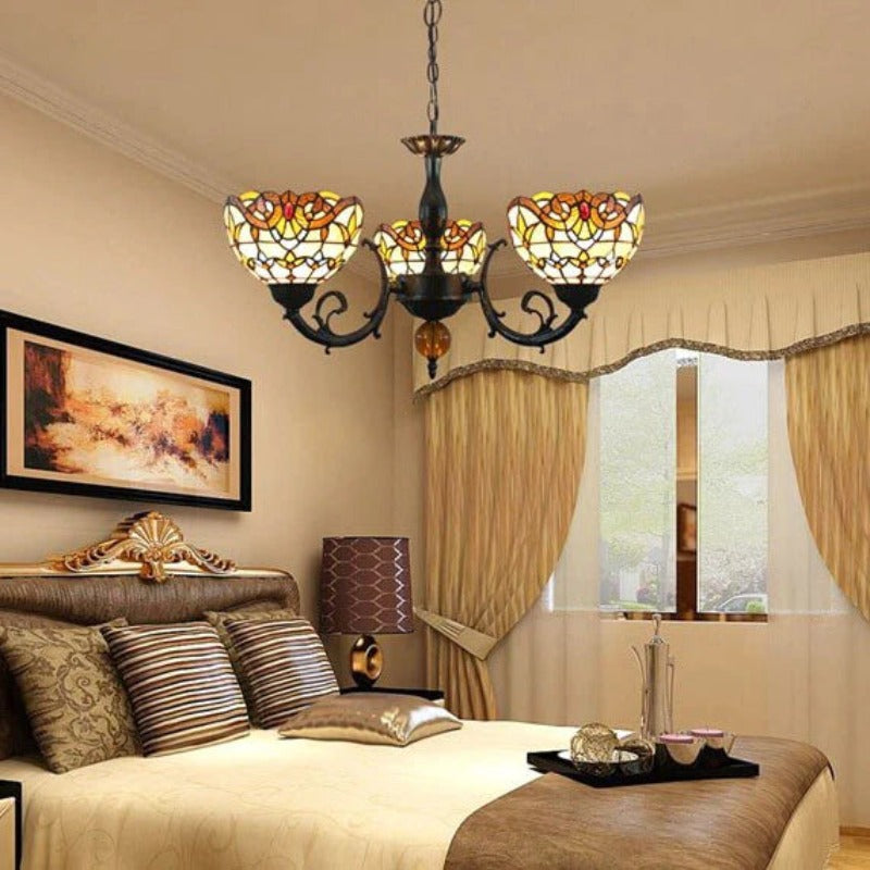 Tiffany Vintage LED Lustre Verre Salon/Chambre À Coucher