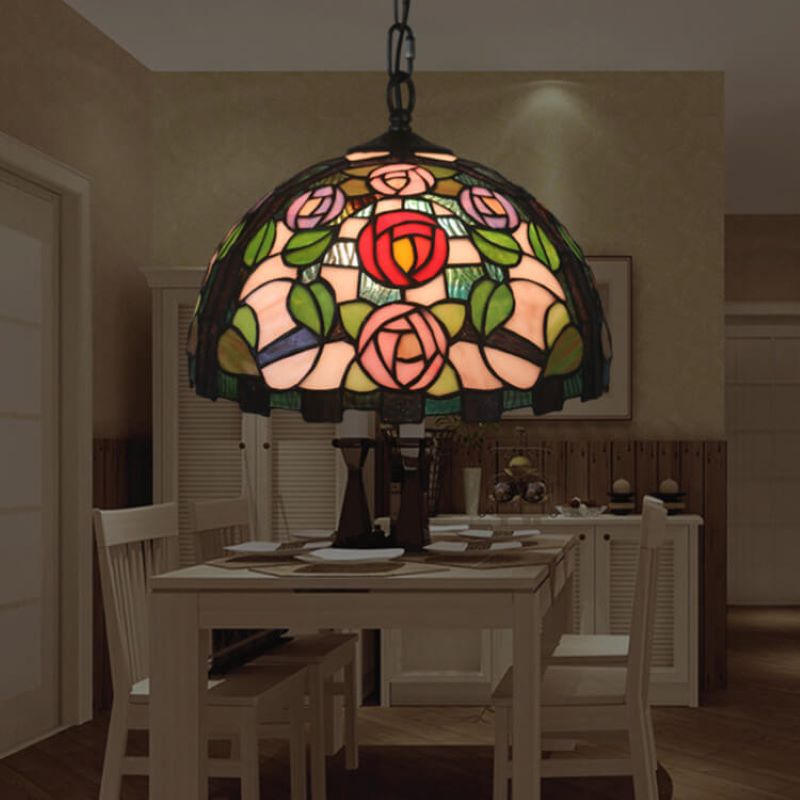 Tiffany Vintage LED Suspension Métal Verre Salon - Neutralighting