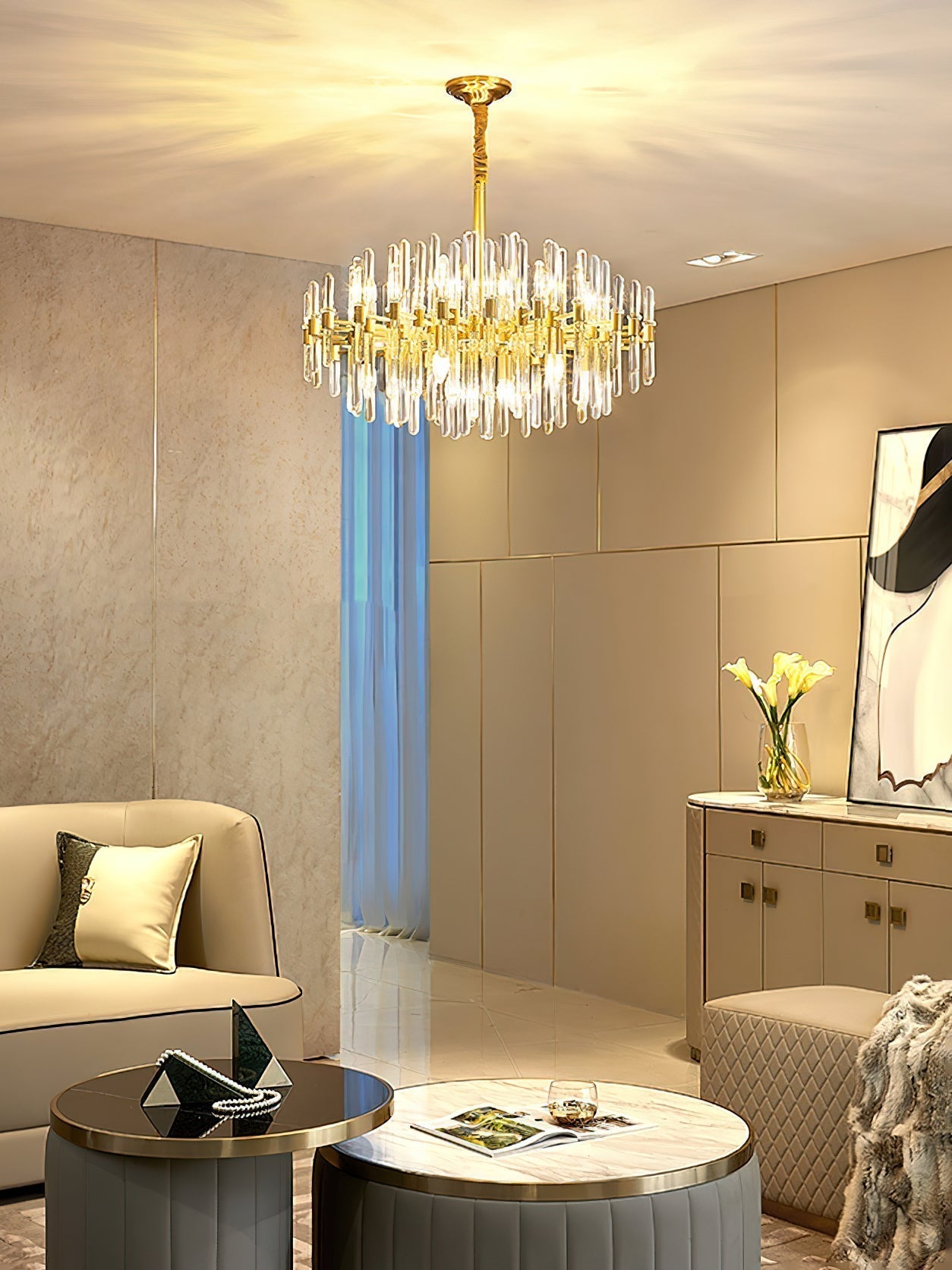 Solara Chandelier en Laiton Antique de Luxe - Neutralighting