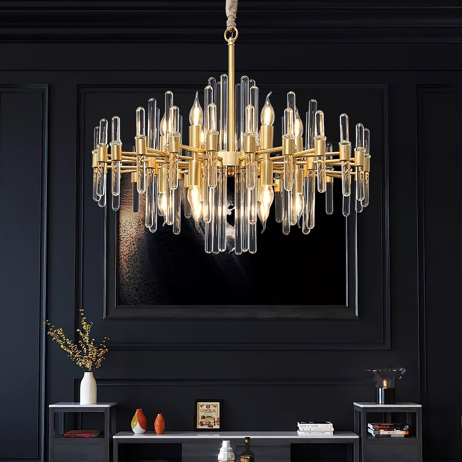 Solara Chandelier en Laiton Antique de Luxe - Neutralighting