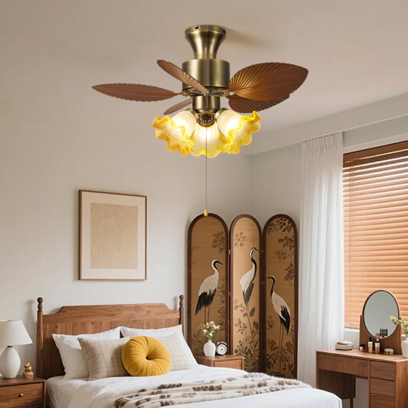 Plafonnier ventilateur Gulliver Feuille Vintage, montage au plafond Modèle B
