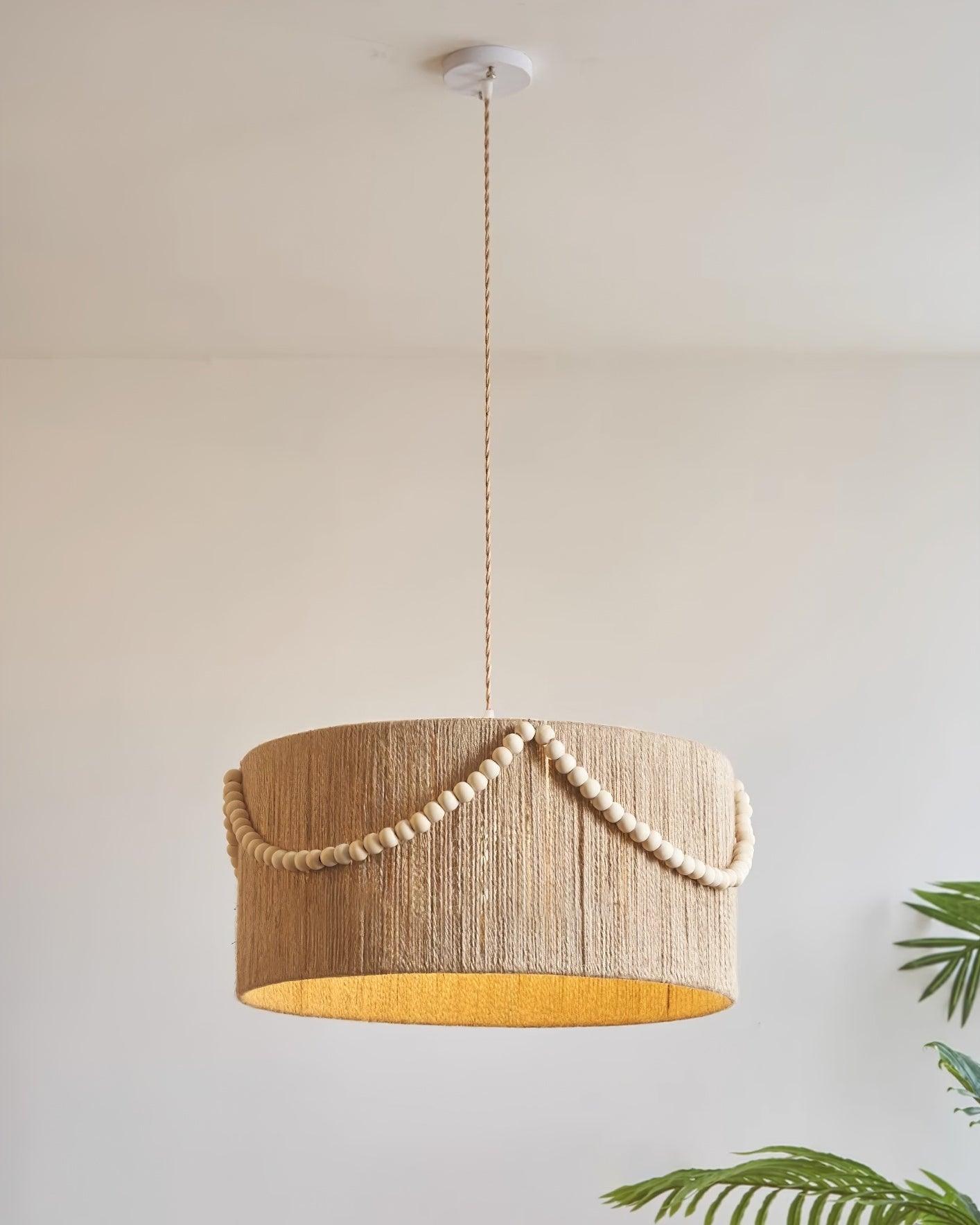 Liviza Suspension en Jute Tissée à la Main en Tissu Biologique Vintage - Neutralighting