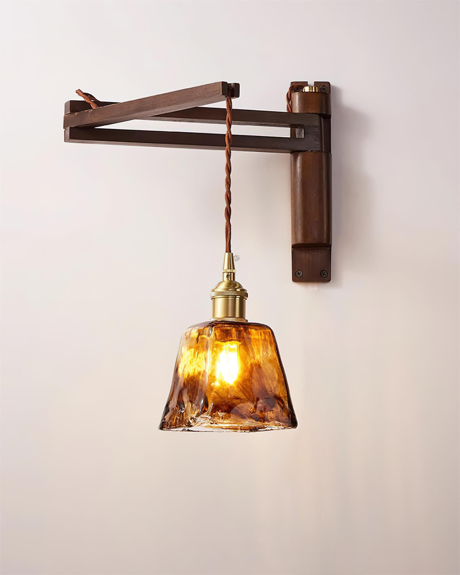 Geyla Rustic Wooden Wall Lamp Plug /Hardwire - Letslighting