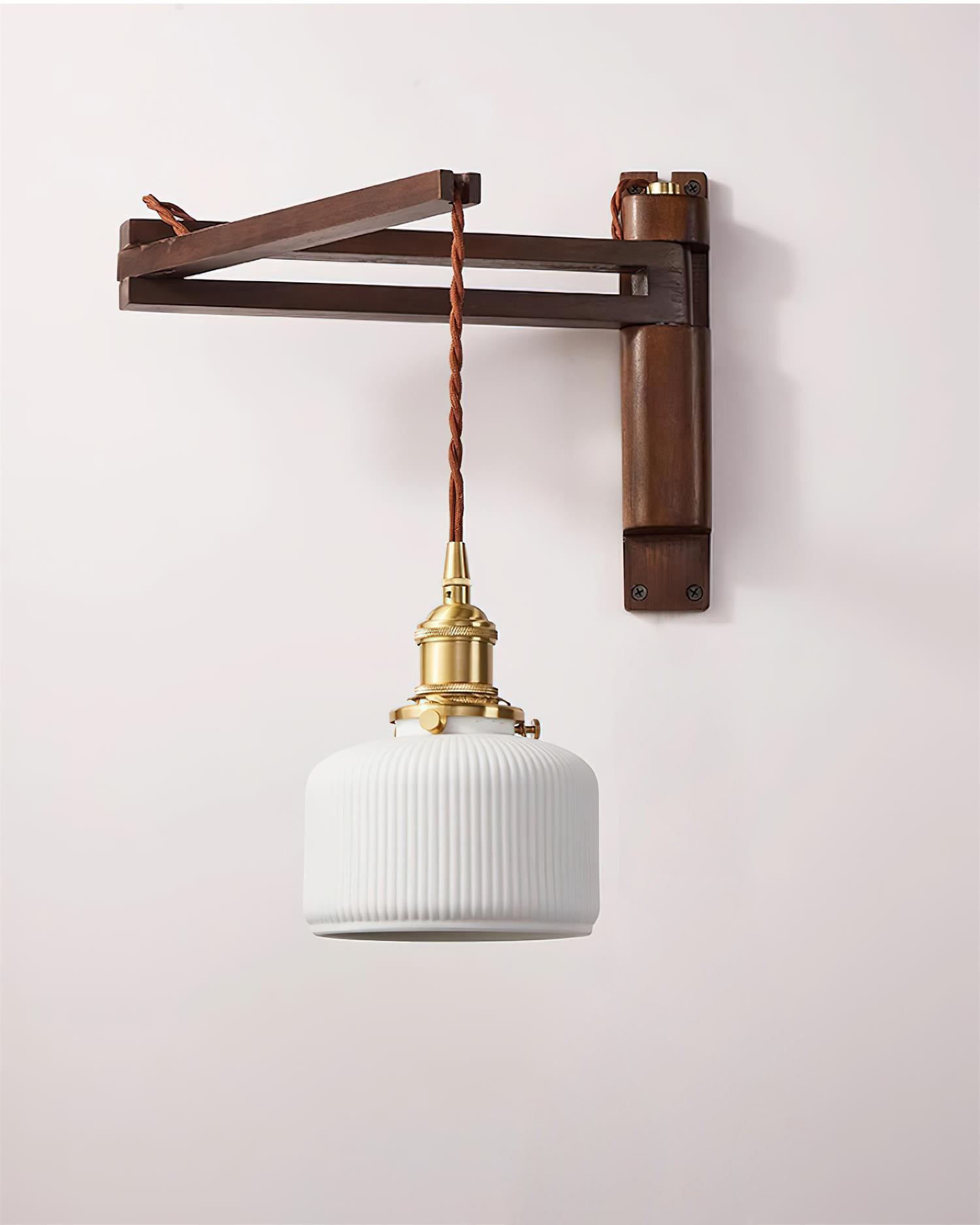Geyla Rustic Wooden Wall Lamp Plug /Hardwire - Letslighting