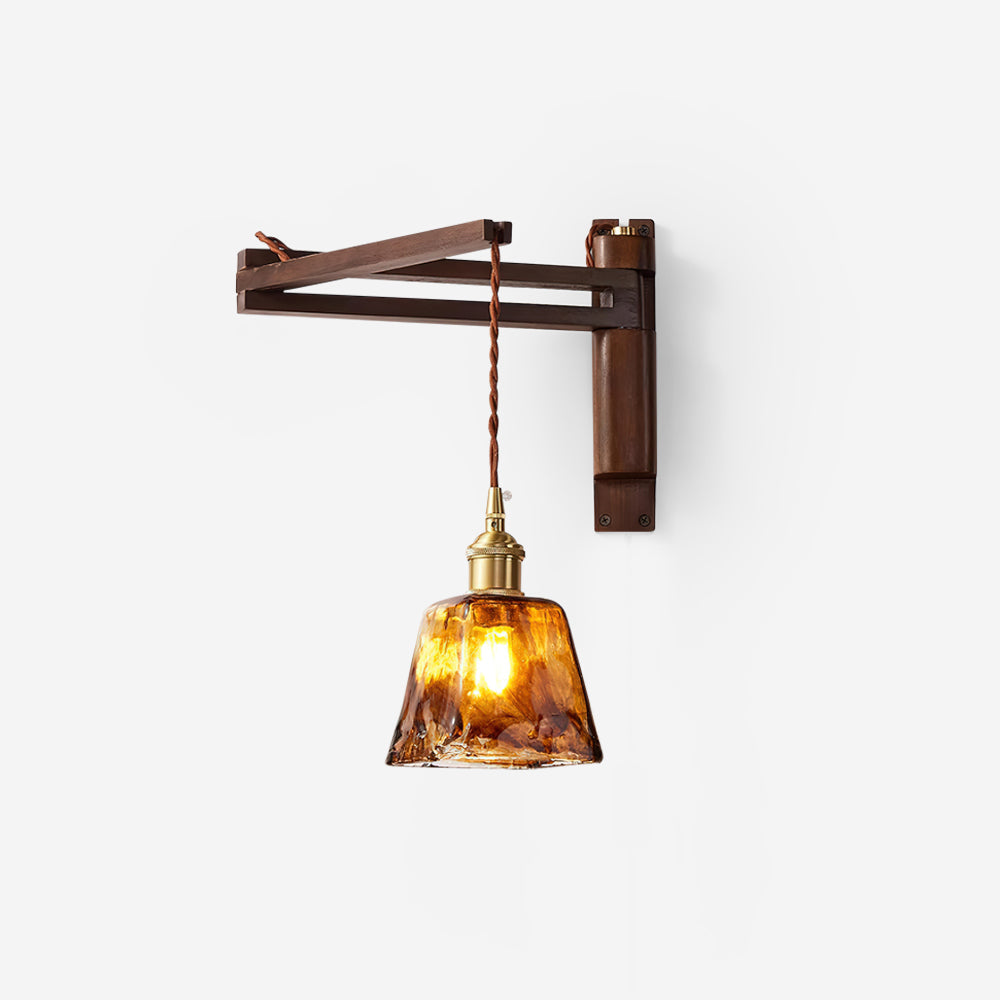Geyla Rustic Wooden Wall Lamp Plug /Hardwire - Letslighting