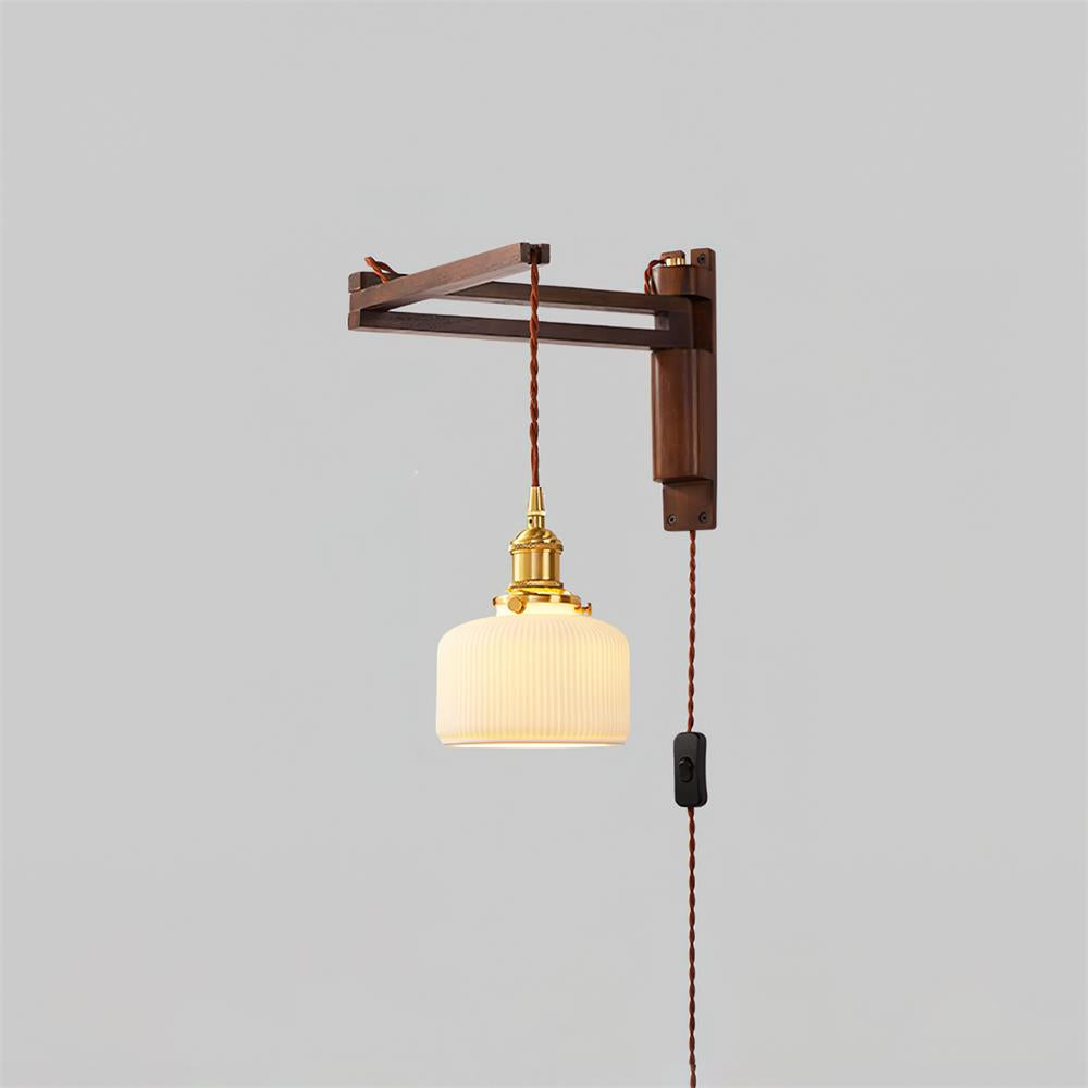 Geyla Rustic Wooden Wall Lamp Plug /Hardwire - Letslighting