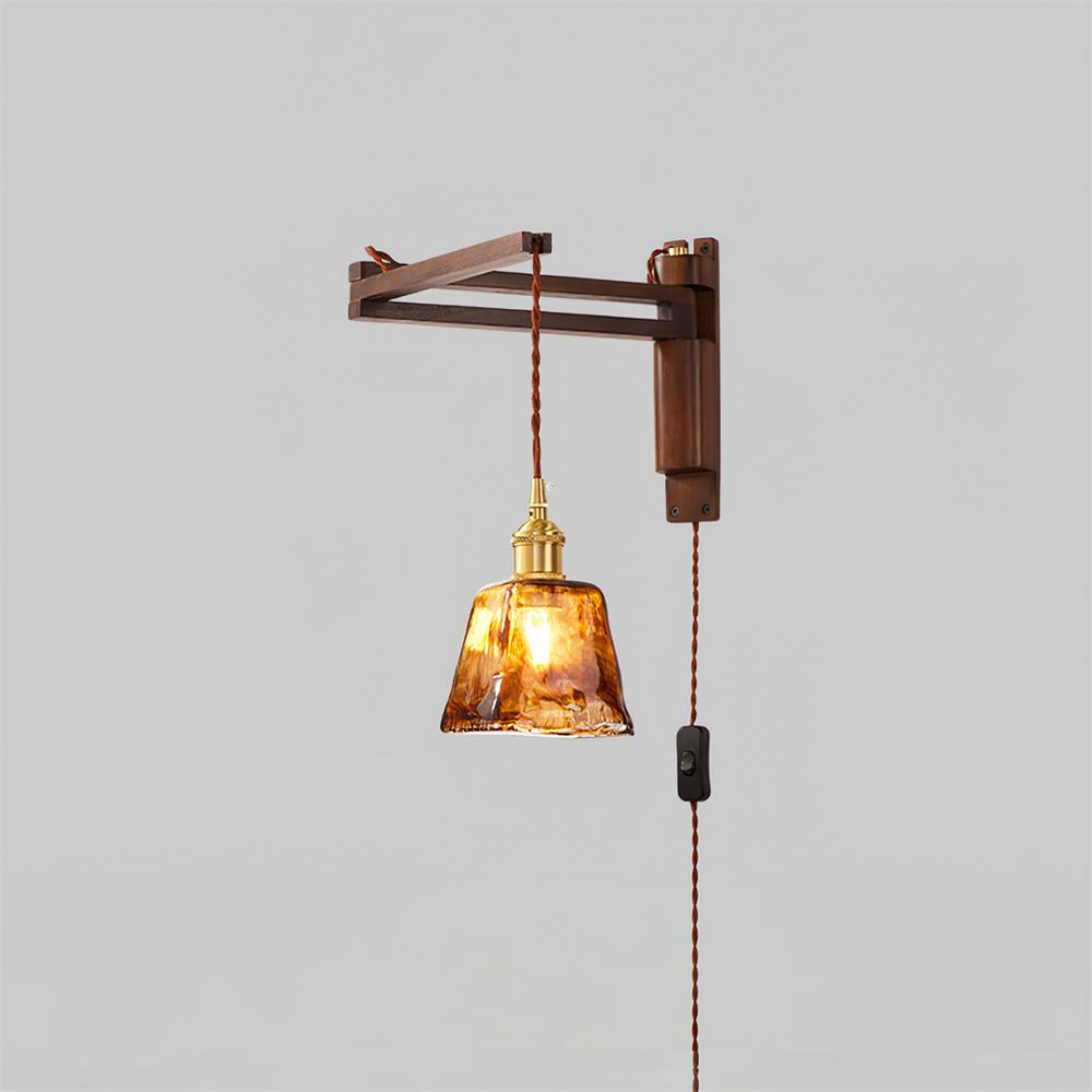 Geyla Rustic Wooden Wall Lamp Plug /Hardwire - Letslighting