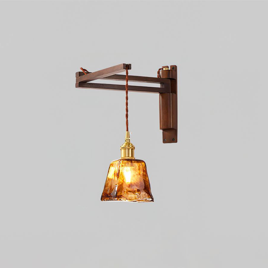 Geyla Rustic Wooden Wall Lamp Plug /Hardwire - Letslighting