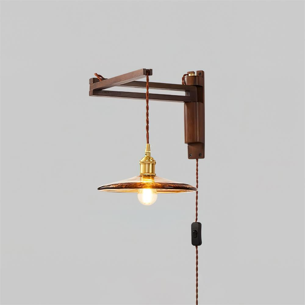 Geyla Rustic Wooden Wall Lamp Plug /Hardwire - Letslighting