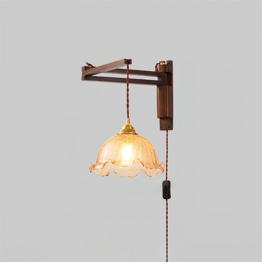 Geyla Rustic Wooden Wall Lamp Plug /Hardwire - Letslighting