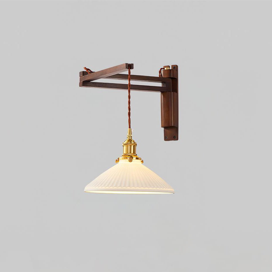 Geyla Rustic Wooden Wall Lamp Plug /Hardwire - Letslighting