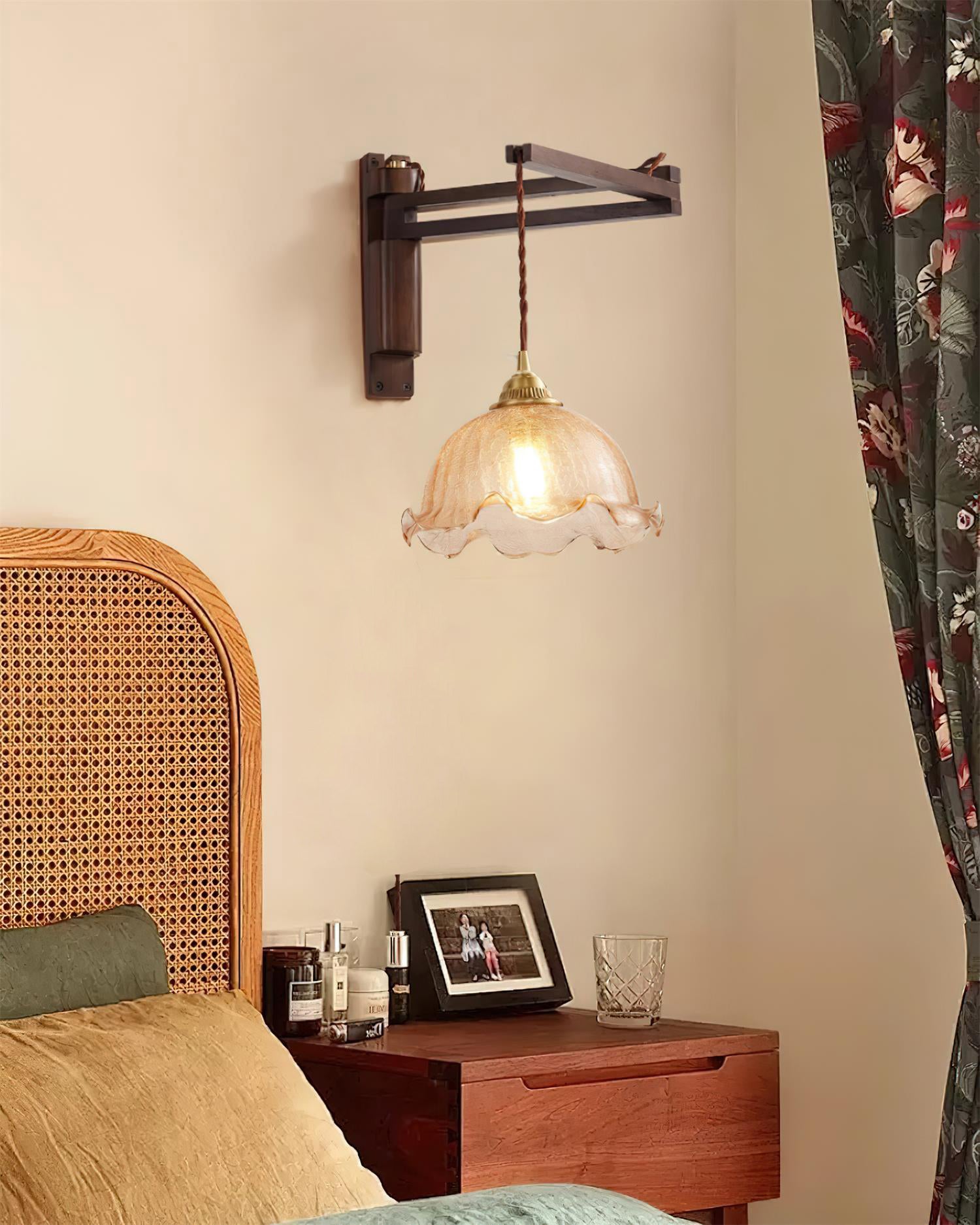 Geyla Rustic Wooden Wall Lamp Plug /Hardwire - Letslighting