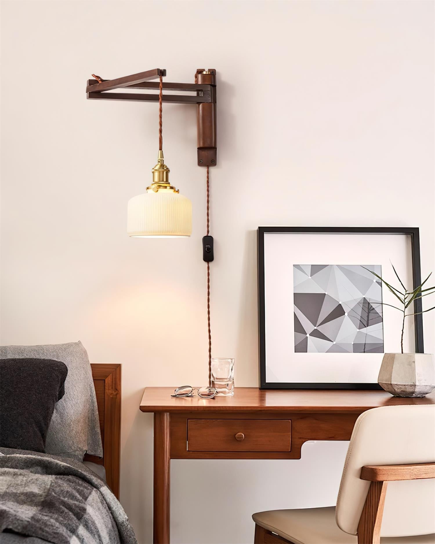 Geyla Rustic Wooden Wall Lamp Plug /Hardwire - Letslighting