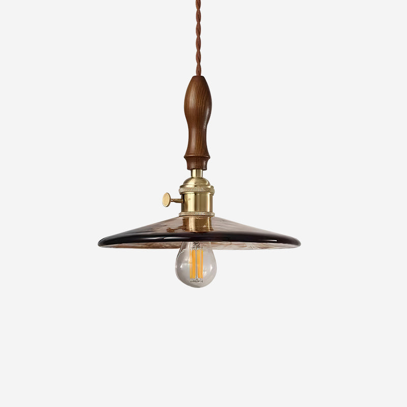 Vintage Misico Pendant Lamp Glass Brass Rustic - Letslighting