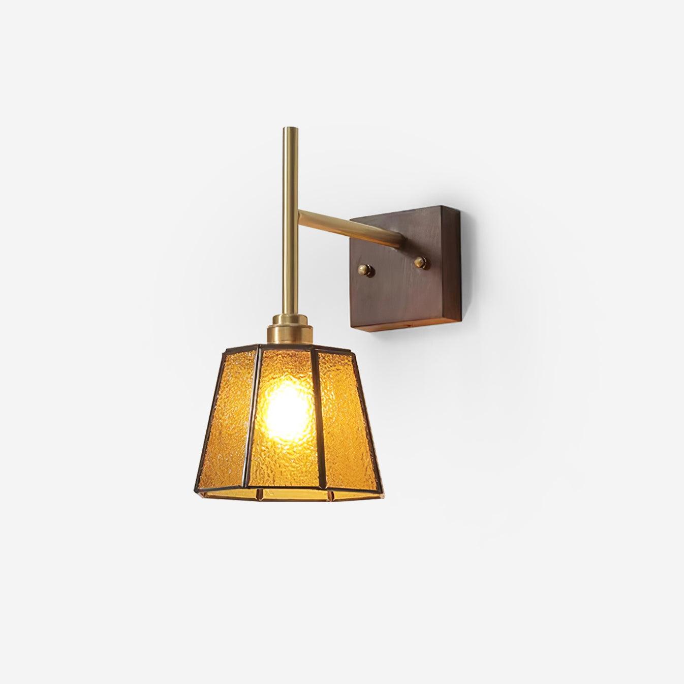 Vintage Applique Moiré Ambre Verre - Neutralighting
