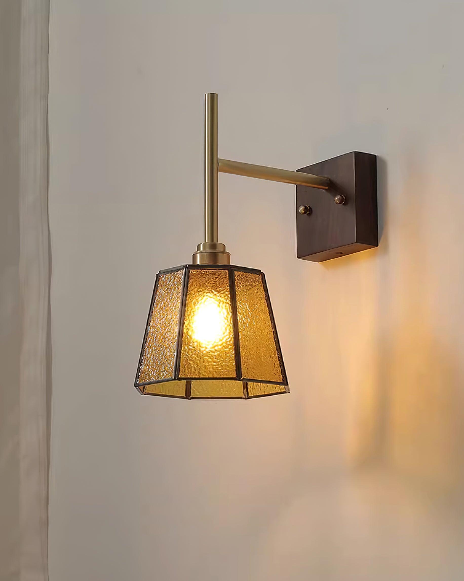 Vintage Applique Moiré Ambre Verre - Neutralighting