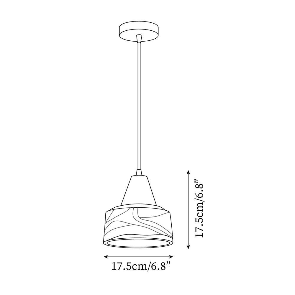 Pendant Lamp Amber Glass Shade Wood Top Vintage Artistic - Letslighting