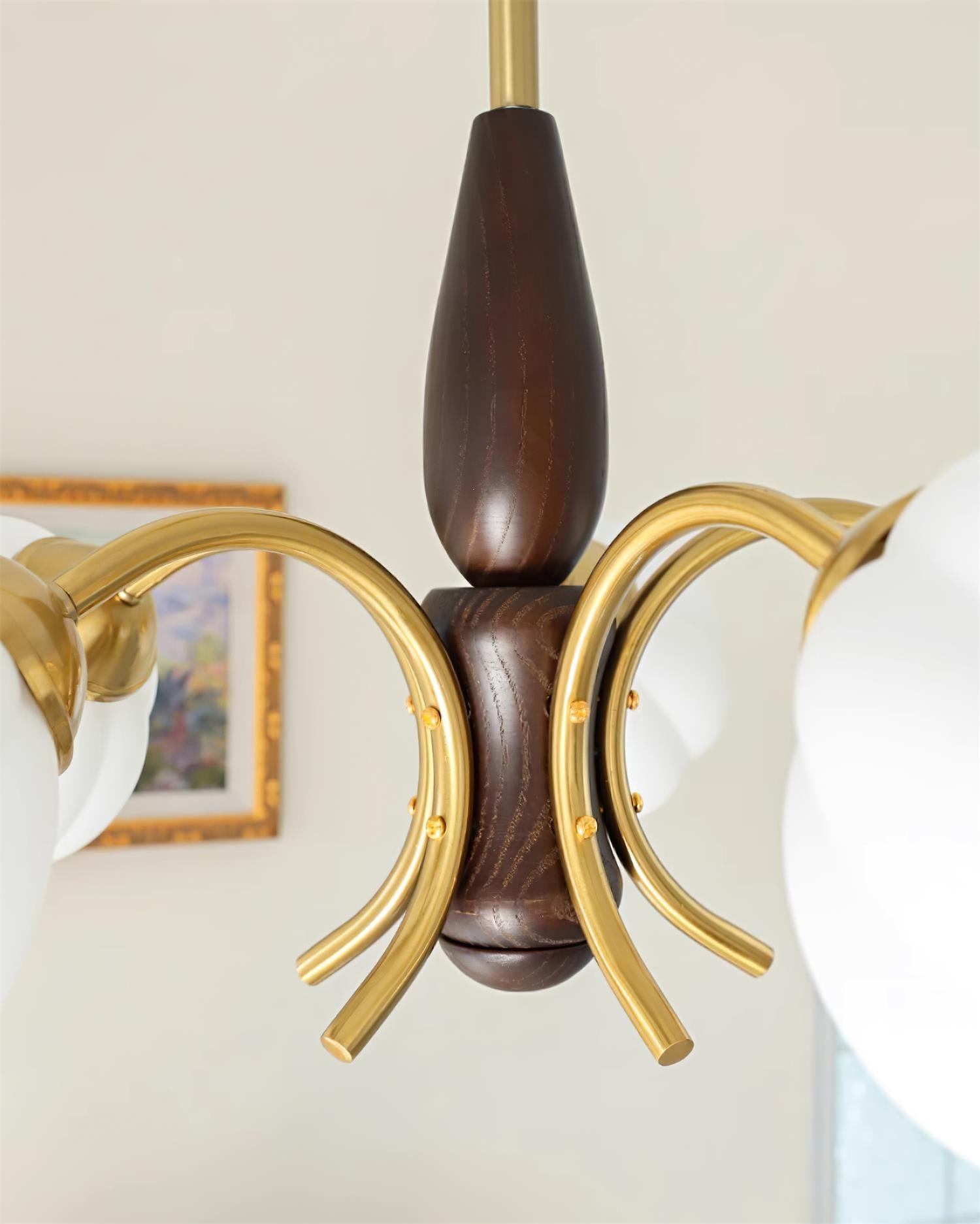 Flora Vintage Wood Chandelier - Letslighting