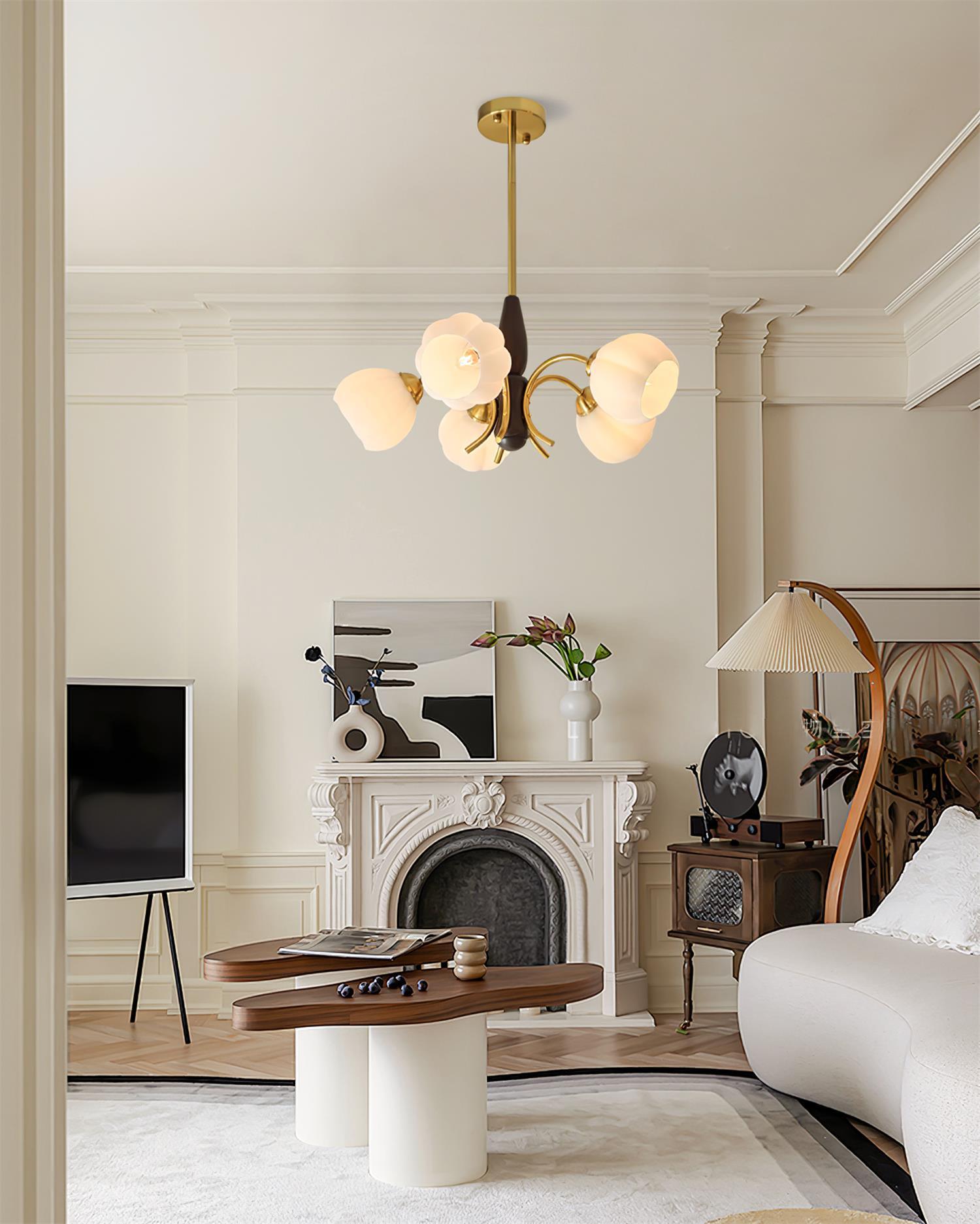 Flora Vintage Wood Chandelier - Letslighting