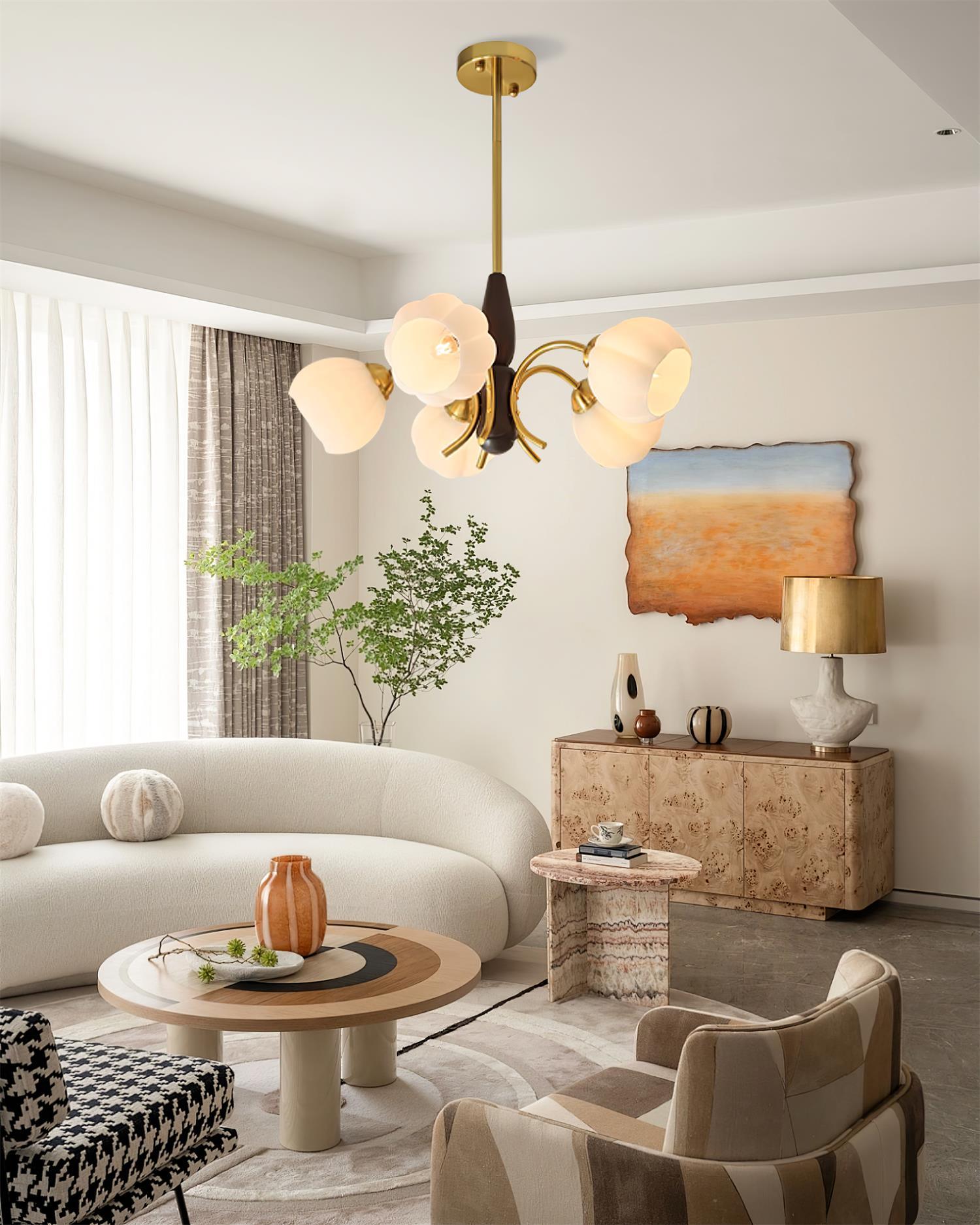 Flora Vintage Wood Chandelier - Letslighting