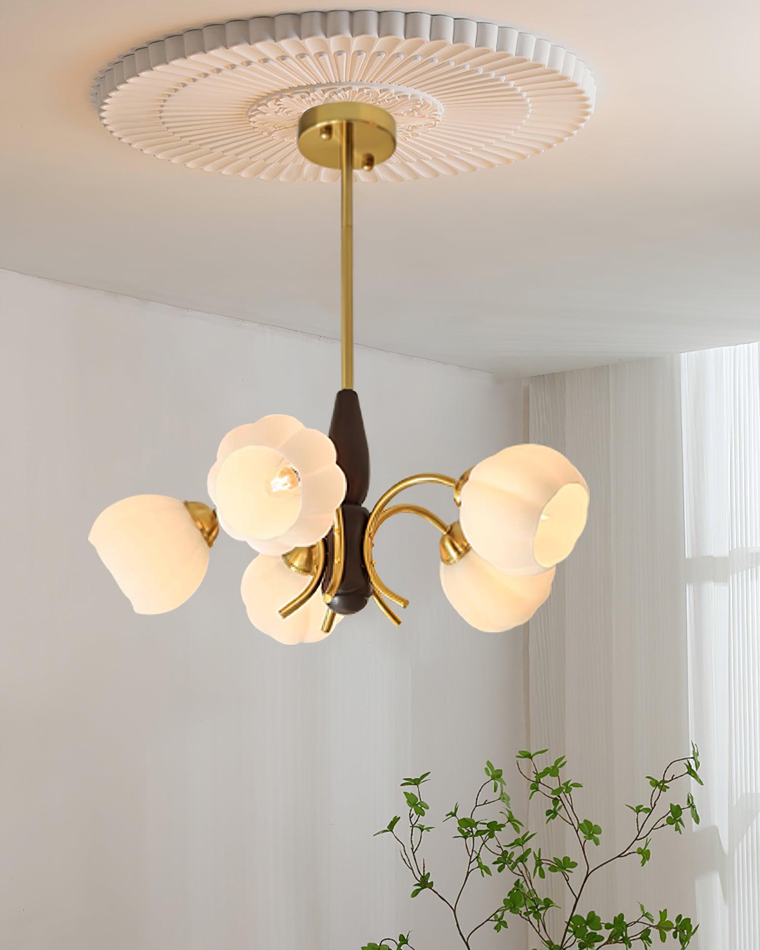 Flora Vintage Wood Chandelier - Letslighting